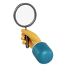 magnifying glass hand gesture emoji 3d