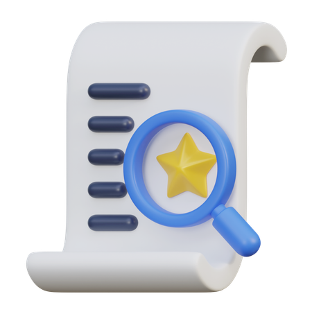 Magnifying Glass Looking Into The Stars The Document  3D Icon