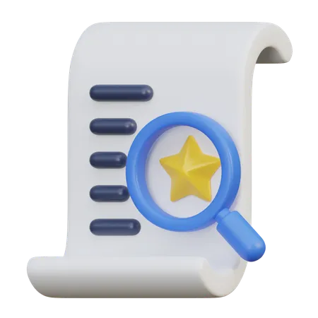 Magnifying Glass Looking Into The Stars The Document  3D Icon