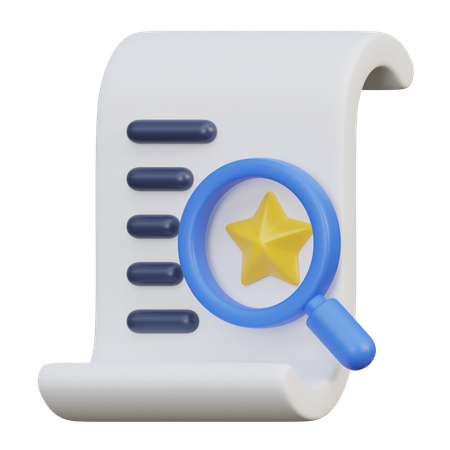Magnifying Glass Looking Into The Stars The Document 3D Icon