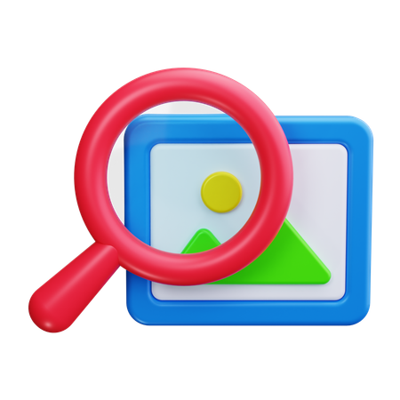 Magnifying Glass on Image  3D Icon