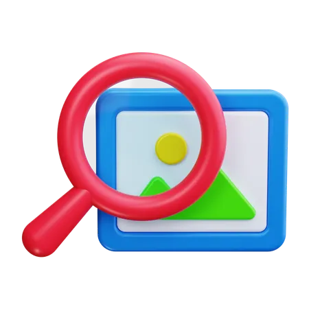 Magnifying Glass on Image  3D Icon