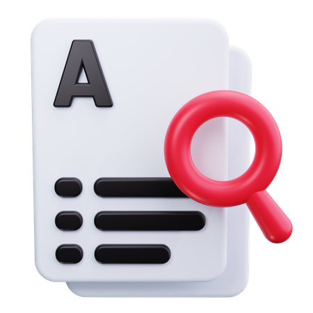 Magnifying Glass On Notes  3D Icon