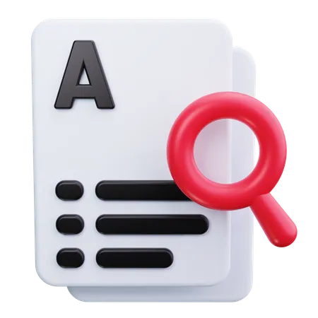 Magnifying Glass On Notes  3D Icon