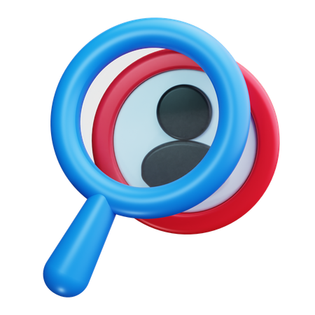 Magnifying Glass On Profile  3D Icon