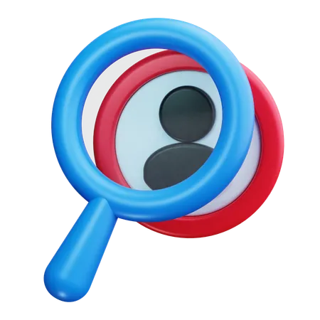 Magnifying Glass On Profile  3D Icon