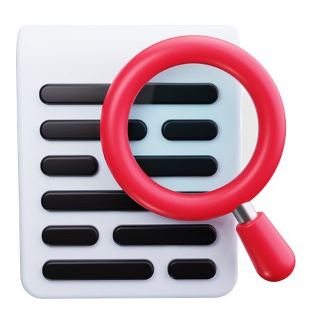 Magnifying Glass over Document  3D Icon