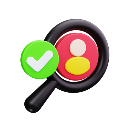 Magnifying Glass With User  3D Icon