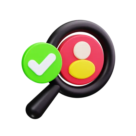 Magnifying Glass With User  3D Icon