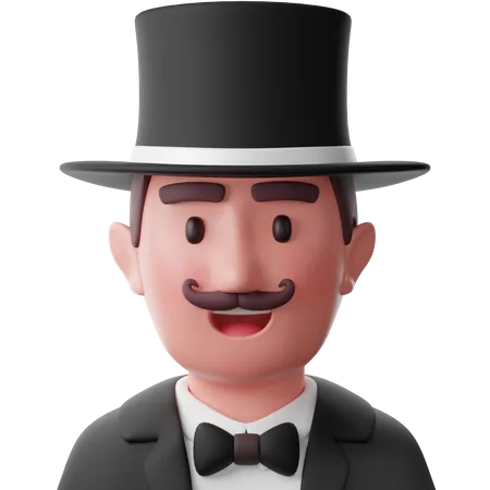 Hombre mago  3D Icon