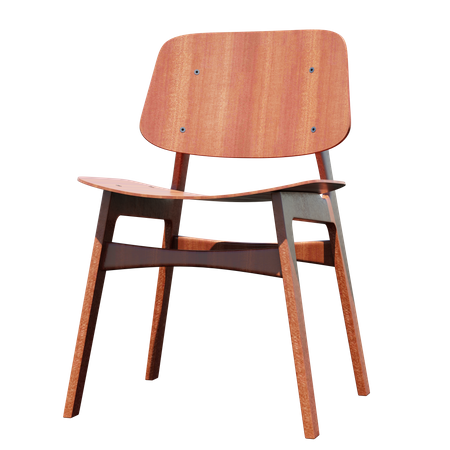 Stuhl aus Mahagoni  3D Illustration