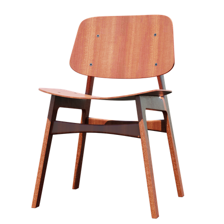 Mahogany Chair  3D Illustration