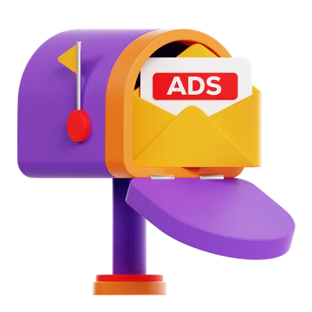 Mail Ads 3 D Illustratorion 3D Icon