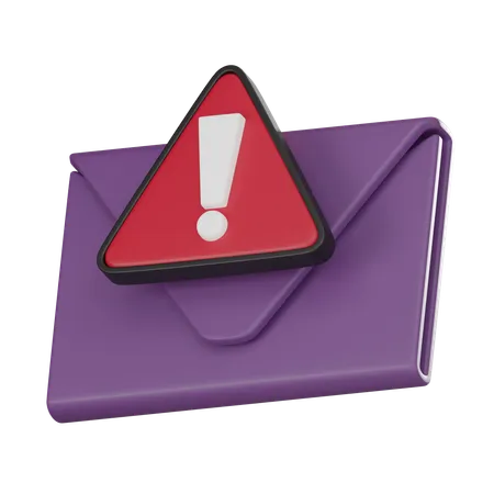 Spam Email Notification 3 D Icon With An Exclamation Mark Emphasizing Cyber Security And Online Safety 3 D Render Illustration 3D Icon