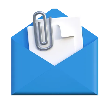 E Mail Dokument Anhang Schnittstelle Isoliert 3 D Symbol Illustration 3D Icon
