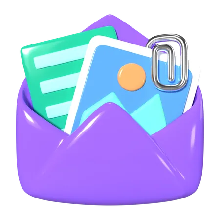 Mail Attachment  3D Icon