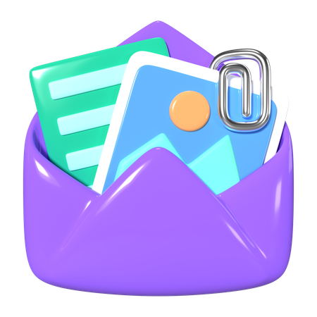 Mail Attachment  3D Icon