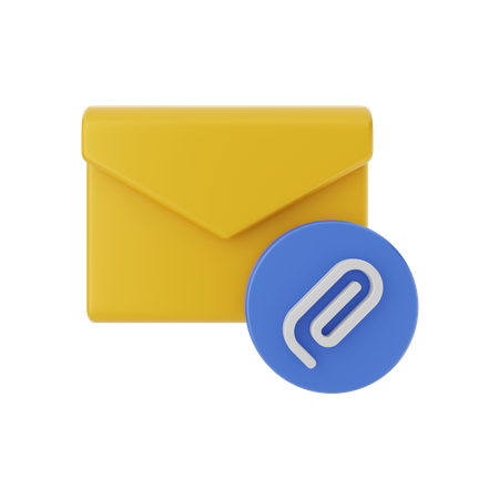 Mail Attachment  3D Illustration