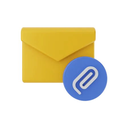 Mail Attachment  3D Illustration