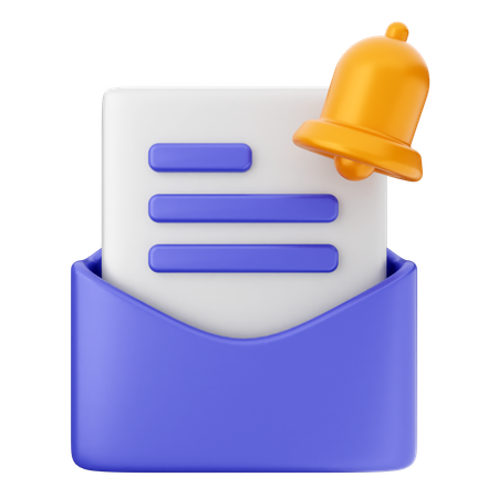 E-Mail-Benachrichtigungsglocke  3D Icon