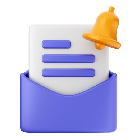 E-Mail-Benachrichtigungsglocke  3D Icon