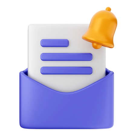 E-Mail-Benachrichtigungsglocke  3D Icon