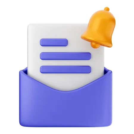 E-Mail-Benachrichtigungsglocke  3D Icon