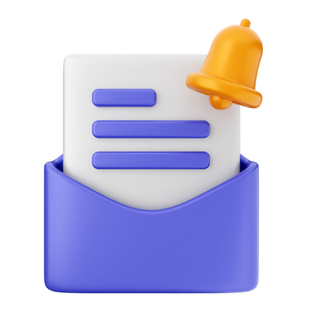 E-Mail-Benachrichtigungsglocke  3D Icon