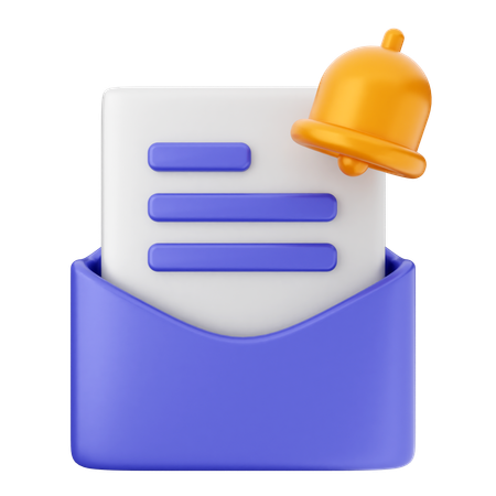 E-Mail-Benachrichtigungsglocke  3D Icon