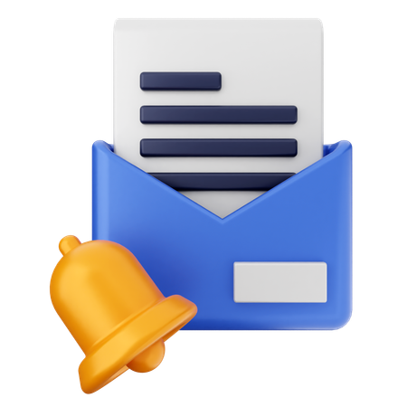 E-Mail-Benachrichtigungsglocke  3D Icon