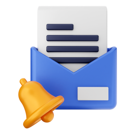 E-Mail-Benachrichtigungsglocke  3D Icon