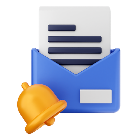 E-Mail-Benachrichtigungsglocke  3D Icon