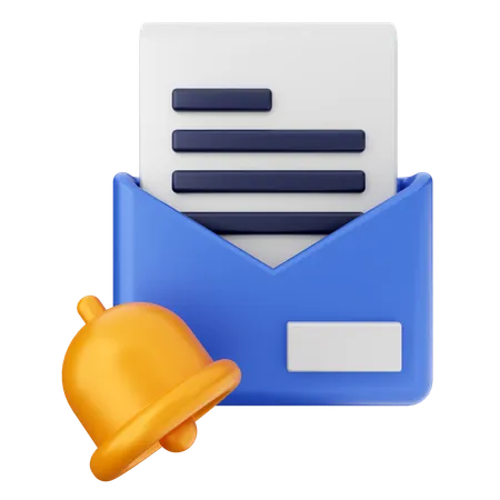 E-Mail-Benachrichtigungsglocke  3D Icon