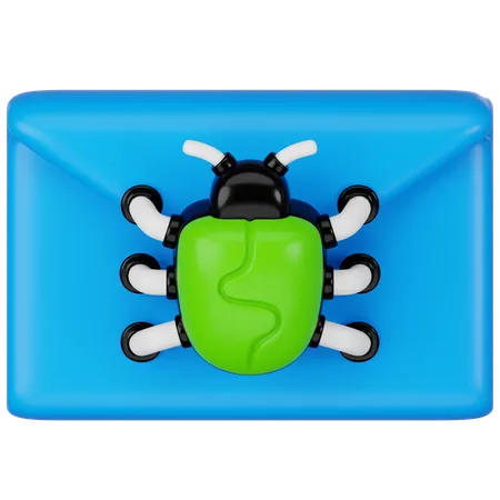 Email Security Concept With Bug And Shield 3D Icon