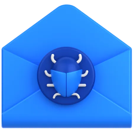 3 D Icon Of Bug Mail 3D Icon