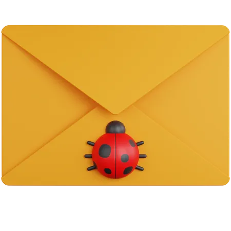 3 D Rendering Mail Infected Malware Isolated 3D Icon