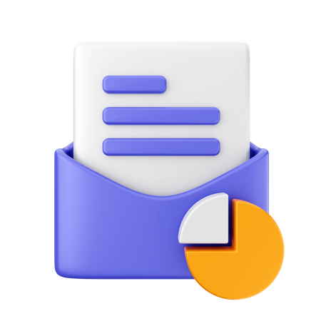 Mail Chart  3D Icon