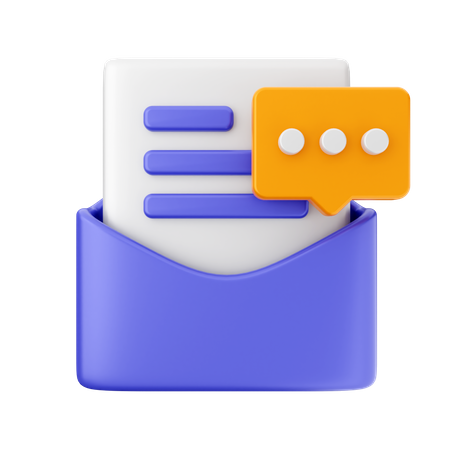 Mail Chat  3D Icon