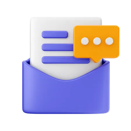 Mail Chat  3D Icon