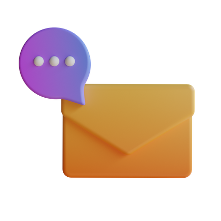 Mail Chat  3D Icon