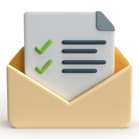Mail Checked  3D Icon