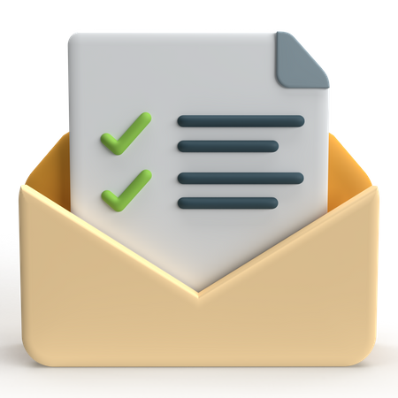 Mail Checked  3D Icon