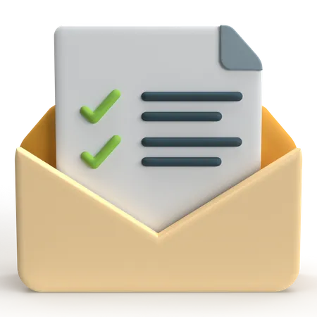 Mail Checked  3D Icon