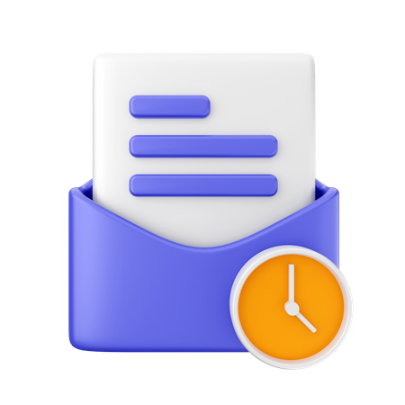 Mail Clock  3D Icon