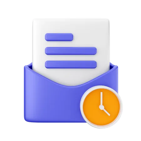 Mail Clock  3D Icon