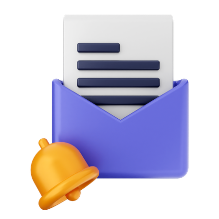 Mail-Datei-Benachrichtigungsglocke  3D Icon