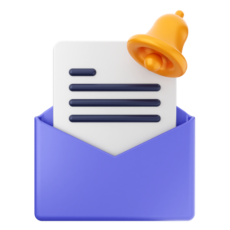 Mail-Datei-Benachrichtigungsglocke  3D Icon