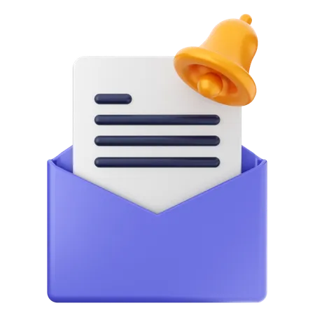 Mail-Datei-Benachrichtigungsglocke  3D Icon