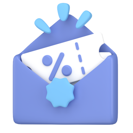 Mail discount  3D Icon