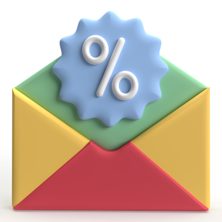 Mail Discount  3D Icon